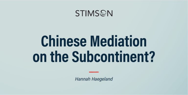 Chinese Mediation on the Subcontinent?