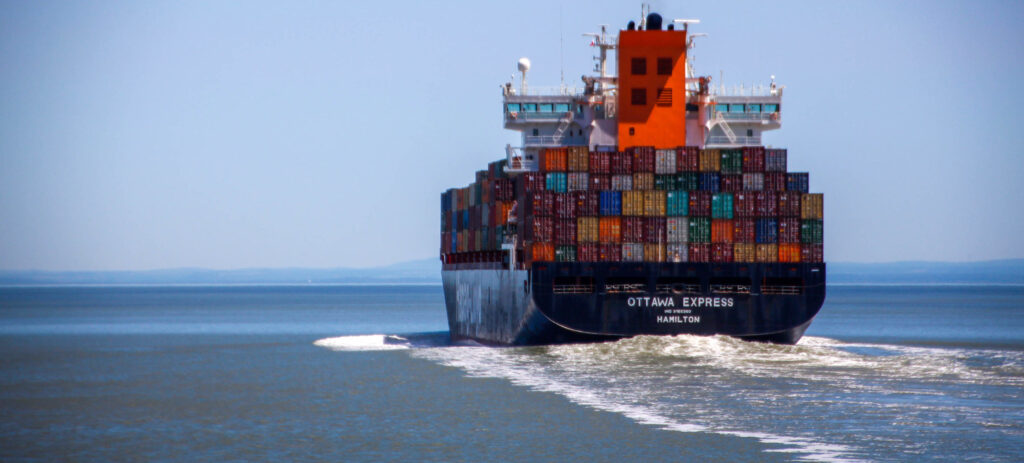 shipping boat at sea